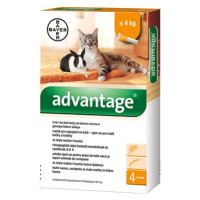Advantage 4 × 0,4 ml - spot-on pro malé kočky a králíky