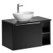 ArtCom Koupelnová skříňka s umyvadlem a deskou SANTA FE Black DU80/3 | 80 cm