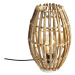 Venkovská stolní lampa bambusová s bílou - Canna Capsule