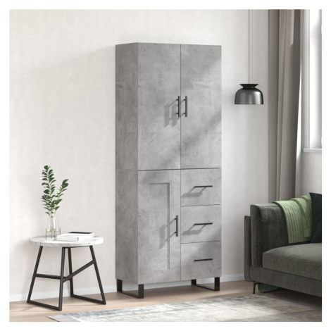 vidaXL Skříň highboard betonově šedá 69,5x34x180 cm kompozitní dřevo