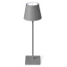 FARO BARCELONA LED stolní lampa Toc s USB nabíječkou, IP54, šedá