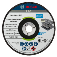 BOSCH 76mm brusný kotouč PRO Stainless Steel and Metal 76 x 10 x 4 mm – 2 ks v balení