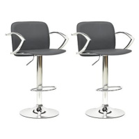 Barové židle 2 ks šedé umělá kůže, 324705