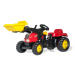 Šlapací traktor s přívěsem a lžící Rolly Toys 023127 červený