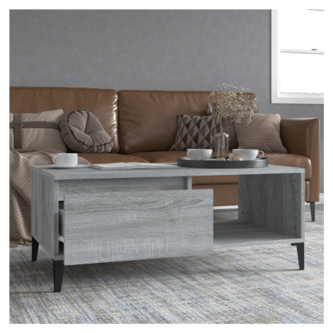 vidaXL Konferenční stolek šedý sonoma 90x50x36,5 cm kompozitní dřevo
