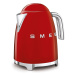 Smeg KLF03RDEU rychlovarná konvice, 1, 7 l (7 šálků), 2400 W, styl 50. let, červená