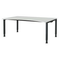 mauser Designový stůl s přestavováním výšky, šířka 1800 mm, deska ve světlé šedé barvě, podstave