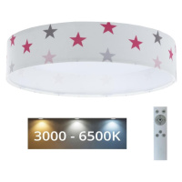LED Stmívatelné svítidlo GALAXY KIDS LED/24W/230V hvězdičky bílá/růžová/šedá +DO