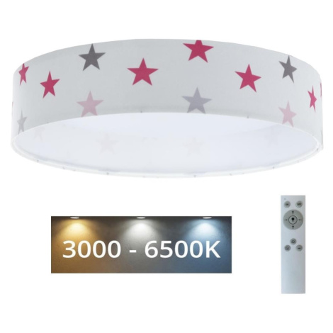 LED Stmívatelné svítidlo GALAXY KIDS LED/24W/230V hvězdičky bílá/růžová/šedá +DO Donoci