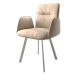 DELIFE Jídelní židle Vinja-Flex béžová vintage oválná podnož nerezové oceli