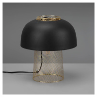 Reality Leuchten Stolní lampa Punch, černá/zlatá, Ø 25 cm