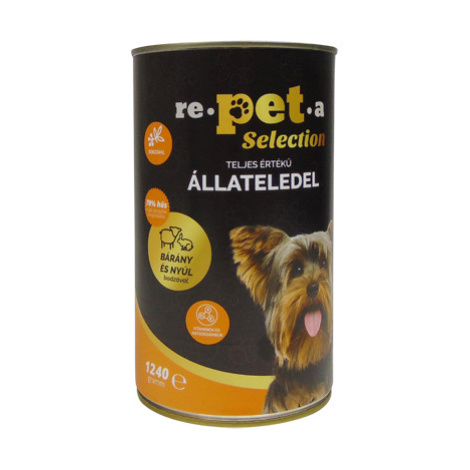 Repeta Selection konzerva pro psy s ovcí a králíkem, s bezem 1240 g Re-pet-a