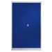 mauser Ocelová skříň s otočnými dveřmi, 4 police, šířka 1200 mm, světle šedá / ultramarínová, vn
