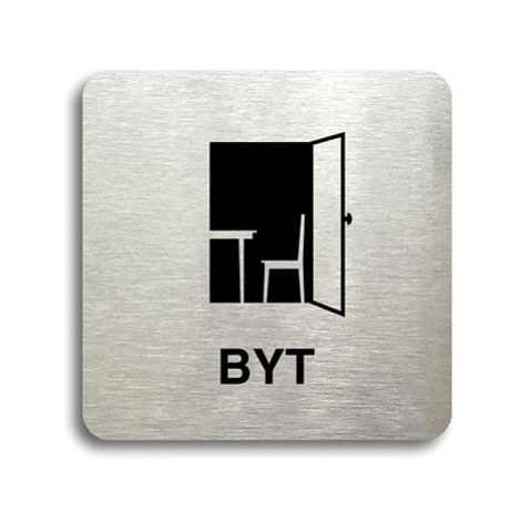 Accept Piktogram "byt" (80 × 80 mm) (stříbrná tabulka - černý tisk bez rámečku)