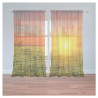 Záclony Západ slunce nad loukou: 2ks 150x250cm