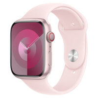 Apple Watch Series 9 Cellular 45mm Růžový hliník se světle růžovým sportovním řemínkem S/M Růžov