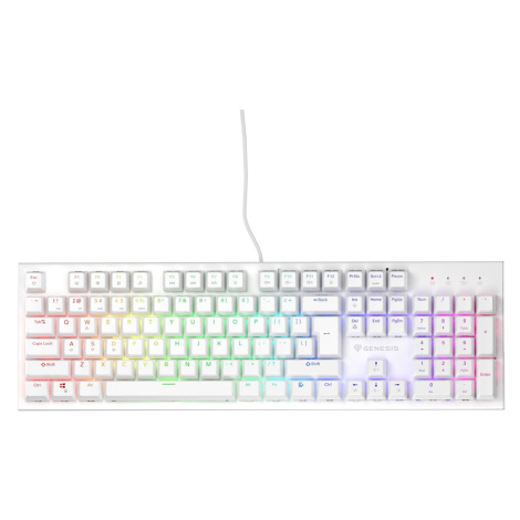 Genesis herní mechanická klávesnice THOR 303/RGB/Outemu Brown/Drátová USB/US layout/Bílá