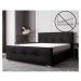 Luxusní čalouněná postel v glamour stylu černá 180 x 200 cm bez úložného prostoru