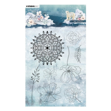 Gelová razítka Arctic Winter, 8 ks - Květy v ledu Aladine