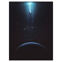 Ilustrace Falling, spacerocket art, (30 x 40 cm)