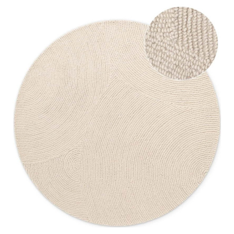Ručně tkaný vlněný kulatý koberec ve světle přírodní barvě ø 120 cm Eleni Natural White – Hanse  Hanse Home