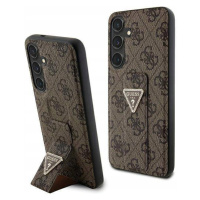 Pouzdro Guess Grip Stand 4G Triangle Strass Na Samsung Galaxy S24 Hnědé