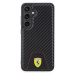 Zadní kryt Ferrari PU Leather Bottom Carbon pro Samsung Galaxy S24, black