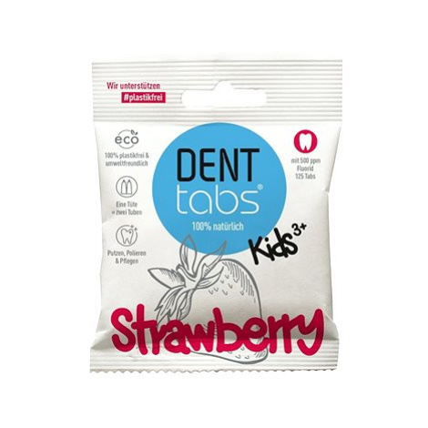 DentTabs dětská zubní pasta v tabletách s fluoridem jahoda 125 ks Gold Baby
