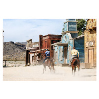 Ilustrace Two Cowboys Riding away, typhoonski, 40 × 26.7 cm