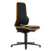 bimos Průmyslová otočná židle NEON ESD, patky, permanentní kontakt, PU pěna, oranžový flexibilní