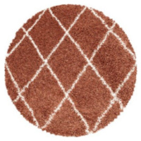 Ayyildiz koberce Kusový koberec Alvor Shaggy 3401 terra kruh Rozměry koberců: 80x80 (průměr) kru