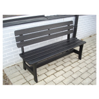 Dřevěná lavička, černá, celková délka 1600 mm, celková výška 870 mm