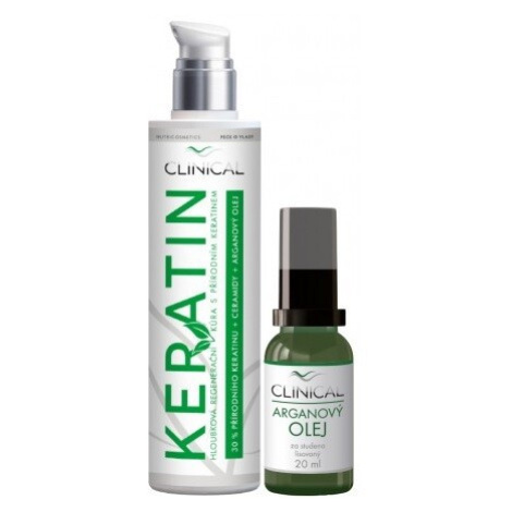 Clinical Keratin hloubková regenerační vlasová kúra 100 ml + arganový olej 20 ml dárková sada
