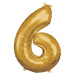 Balónek fóliový číslice 6 zlatá 55 x 88 cm