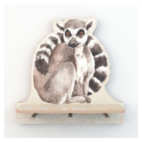 Dekornik Polička do dětského pokoje lemur 32 cm x 32 cm/překližka