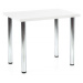 Jídelní stůl MODEX –⁠ 90x60x75, chrom/dřevo, bílá