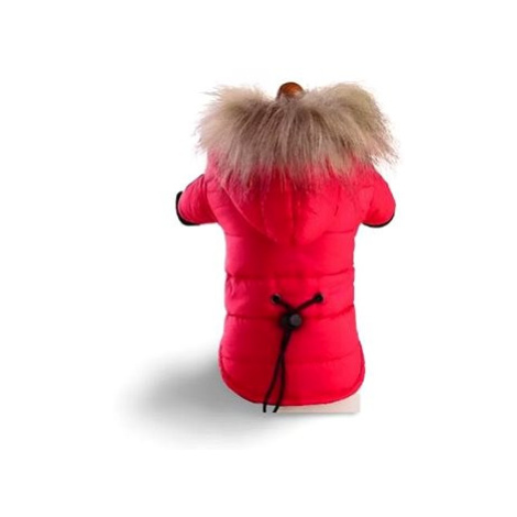 Surtep Zimní bunda s kapucí pro psa - Červená Vel. L