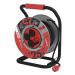 Venkovní prodlužovací kabel na bubnu 25 m / 4 zásuvky / černý / guma / 230 V / 1,5 mm2