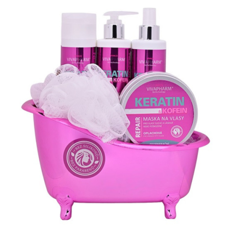 Vivaco VivaPharm Dárková vanička vlasové péče s keratinem a kofeinem