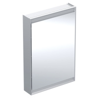 Geberit ONE - Zrcadlová skříňka s LED osvětlením, 600x900x150 mm, panty vlevo, hliník 505.810.00