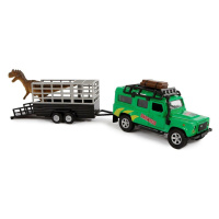 Land Rover 28cm kov na zpětný chod s přívěsem a dinosaurem