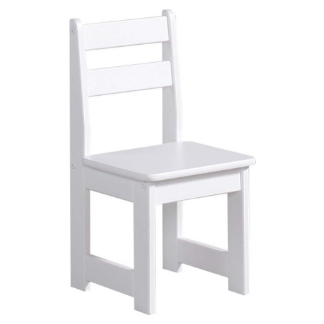 Bílá dětská židle z masivního borovicového dřeva Pinio Baby