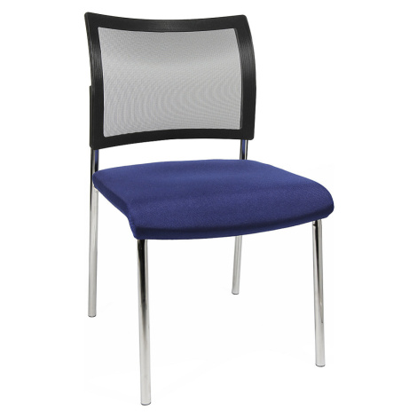 Topstar Židle pro návštěvy, stohovací, 4 nohy, síťované opěradlo, bal.j. 2 ks, modrá