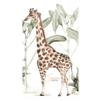 Dekornik Samolepka do dětského pokoje dobrodružství žirafa savana