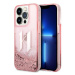 Karl Lagerfeld KLHCP14LLBKLCP hard silikonové pouzdro iPhone 14 PRO 6.1" pink Liquid Glitter Big