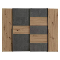 Šatní skříň Narago 2 270cm Dub Artisan/Beton