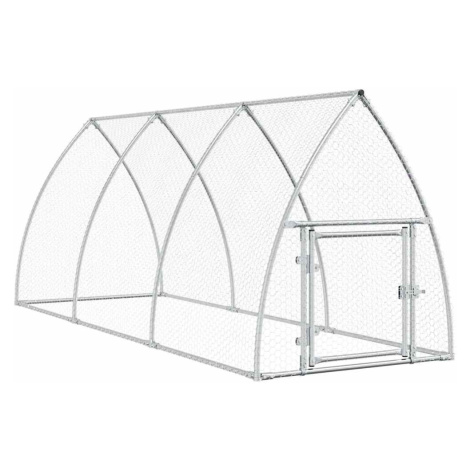 vidaXL Klec pro kuřata stříbrná 300 x 105 x 120 cm pozinkovaná ocel