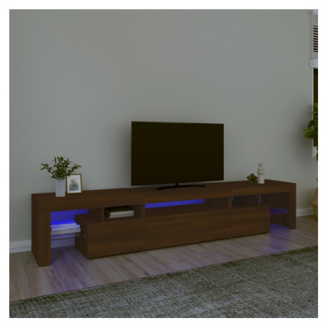 vidaXL TV skříňka s LED osvětlením hnědý dub 215x36,5x40 cm