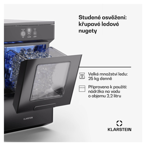 Klarstein Ice Galet, výrobník ledu, 20 kg/24 h, Auto-Clean, 2,2litrová nádrž na vodu