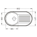 Alveus FORM 40 oválný nerezový dřez 832x437x155 mm s odkládací plochou (Základní sifon v ceně pr